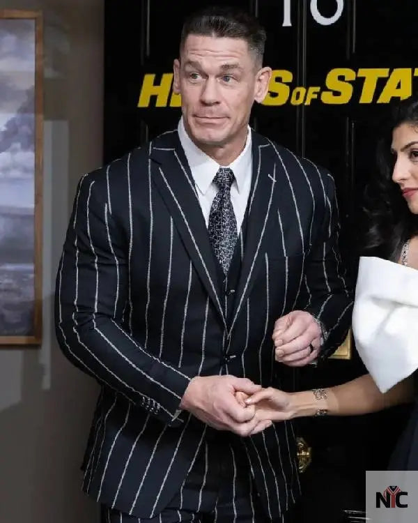 John Cena Head Of State Screening Striped Blazer