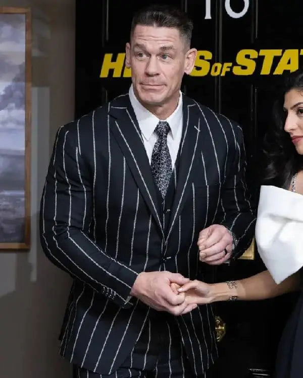 John Cena Head Of State Screening Striped Blazer