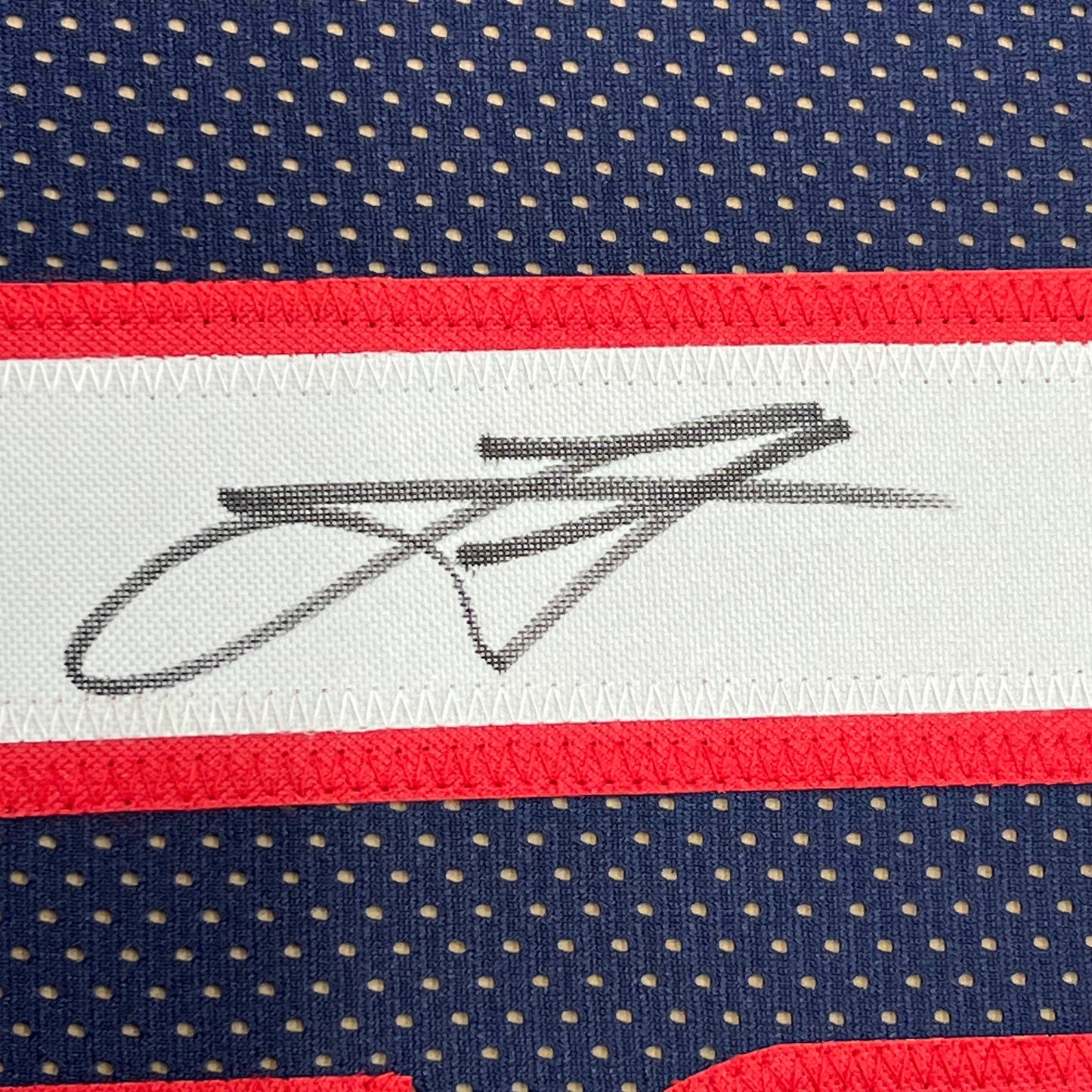 Framed Autographed/Signed Nikola Jokic 35x39 Denver Dark Blue Basketball Jersey JSA COA