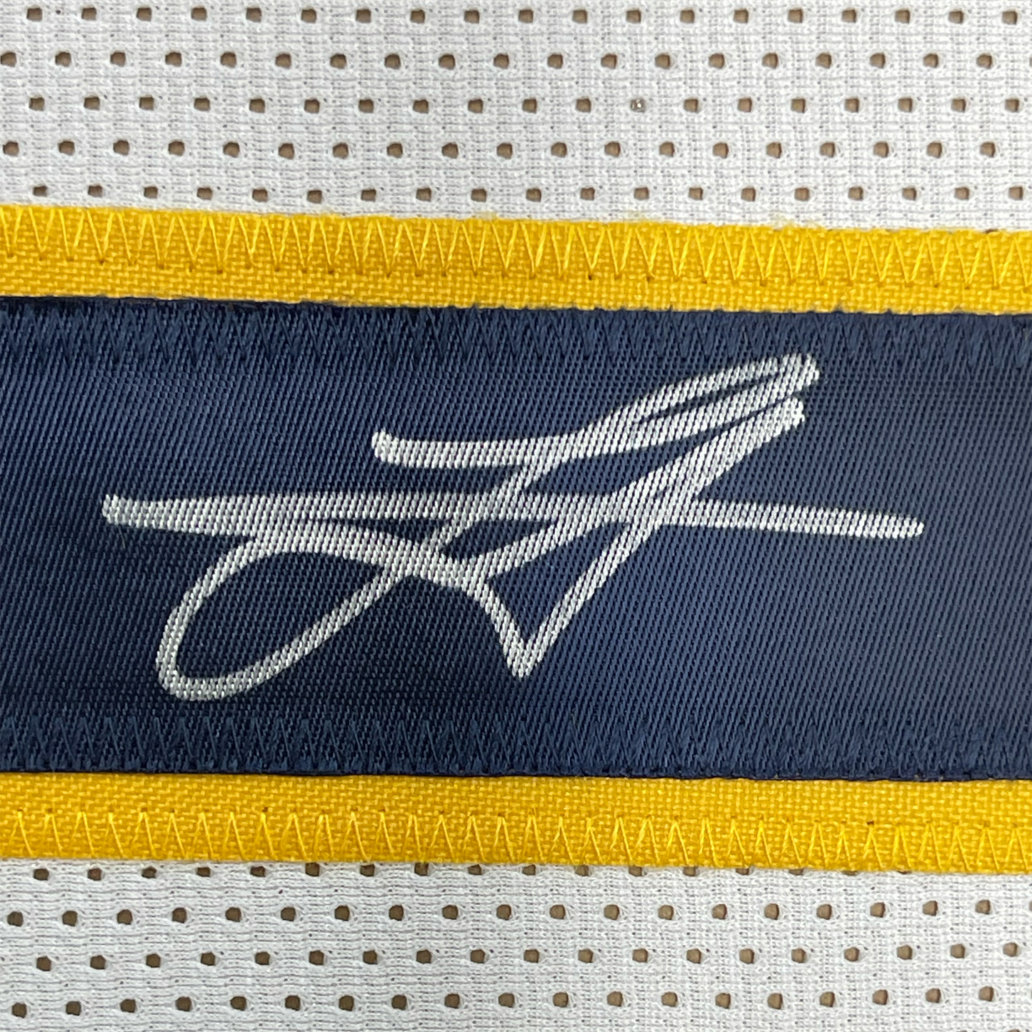 Framed Autographed/Signed Nikola Jokic 35x39 Denver White Basketball Jersey JSA COA