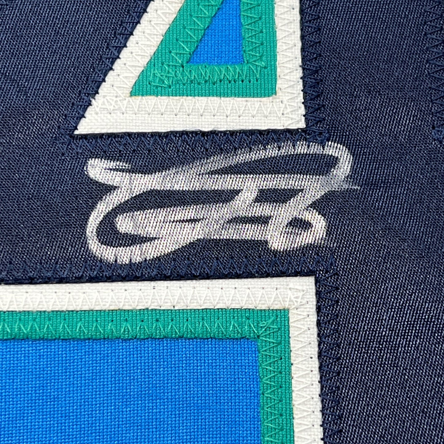 Framed Autographed/Signed Julio Rodriguez 35x39 Seattle Light Blue Baseball Jersey JSA COA