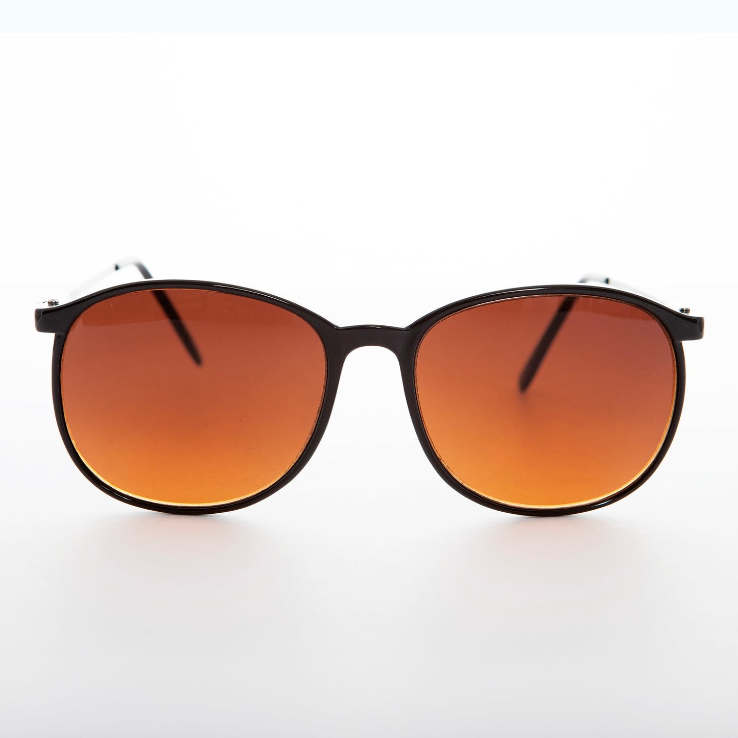 Round Vintage Sunglasses with Orange Lens - Keaton