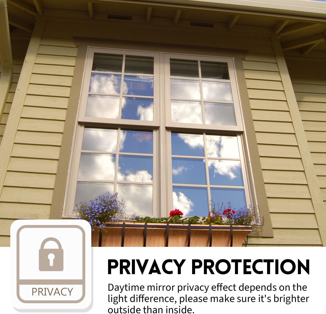 KESPEN Window Film One Way Privacy Heat Control, Black-Silver, 35.4 Inch X 8.2 Feet