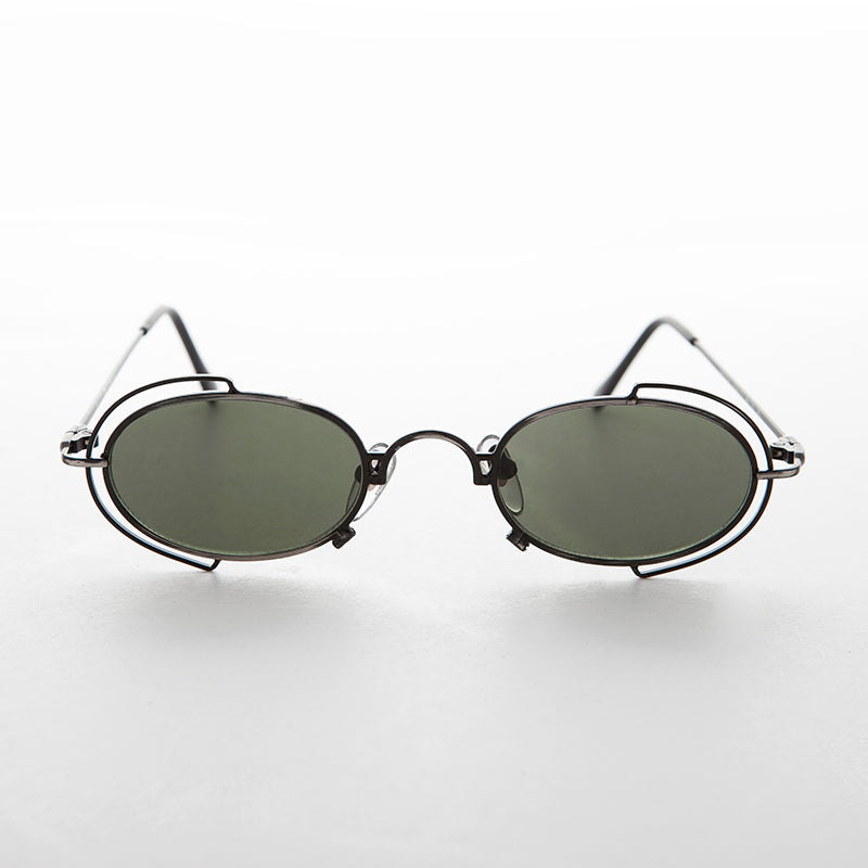Tiny Oval 90s Metal Vintage Sunglasses - Klaus