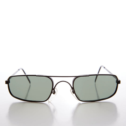 Skinny Sporty Curved Vintage Aviator Sunglass - Kobe