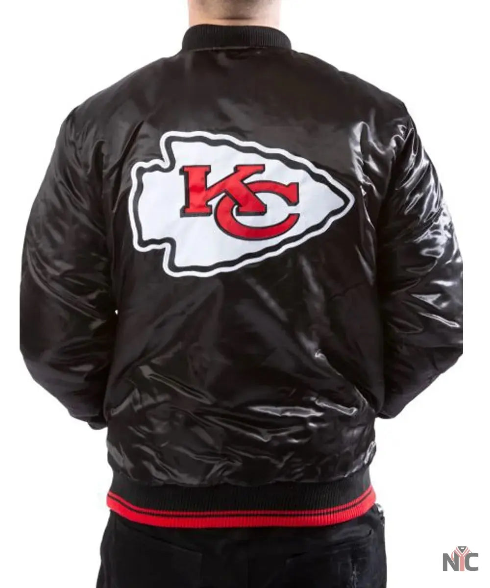 Kansas City Chiefs Black Satin Jacket