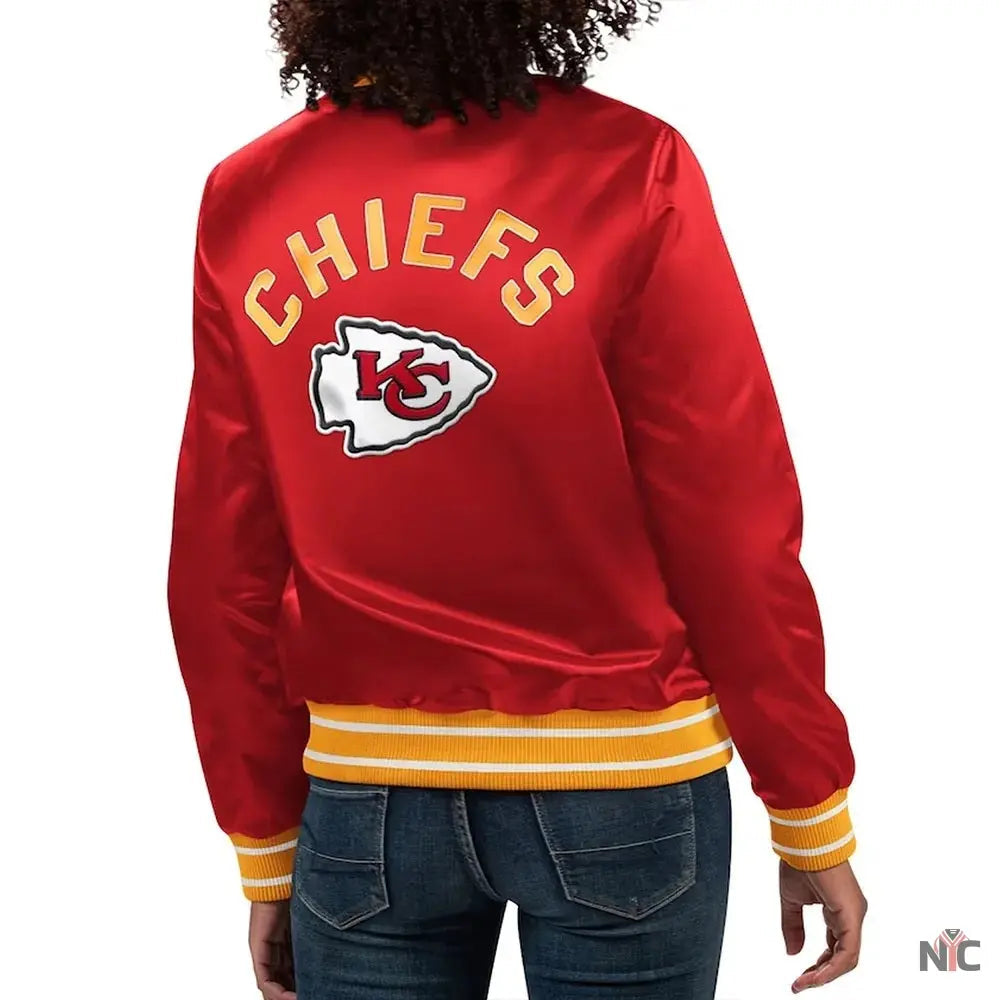 Kansas City Chiefs Full Count Red Satin Jacket