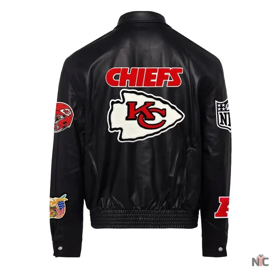 Kansas City Chiefs Jeff Hamilton Black Leather Jacket