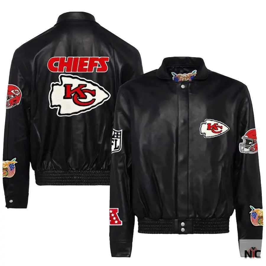 Kansas City Chiefs Jeff Hamilton Black Leather Jacket