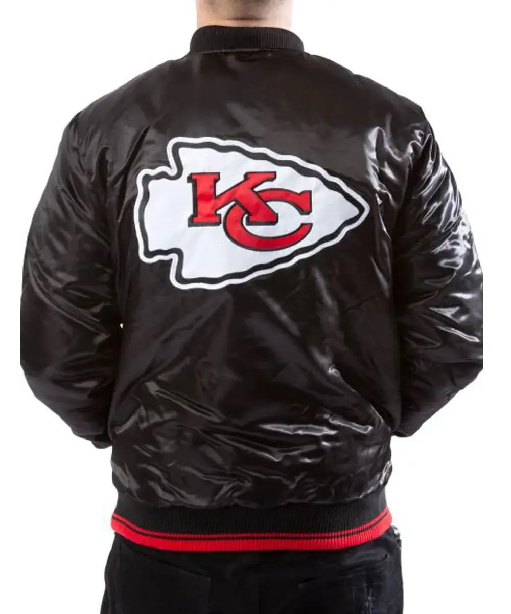 Kansas City Chiefs Black Satin Jacket