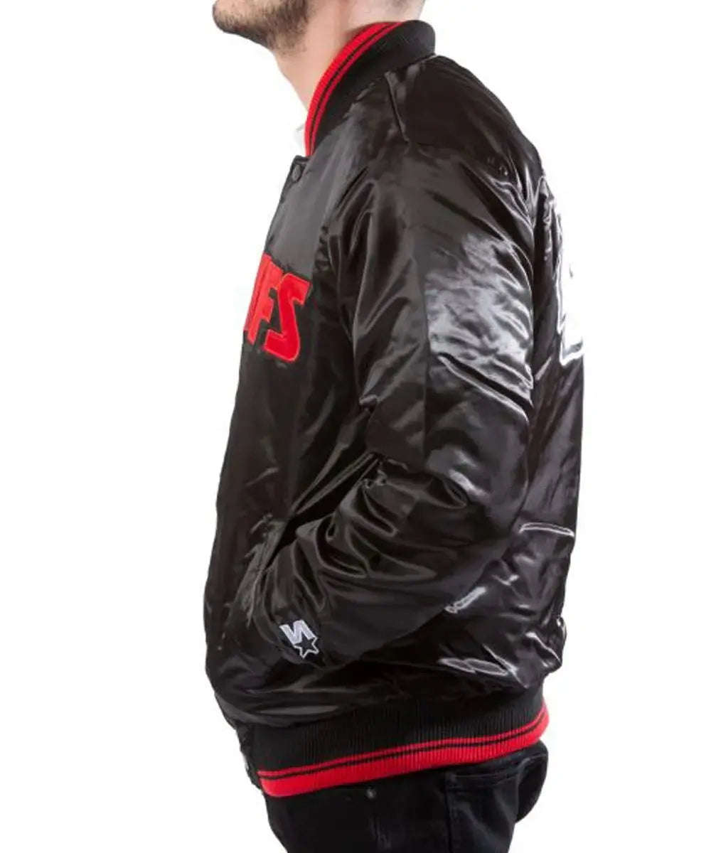 Kansas City Chiefs Black Satin Jacket