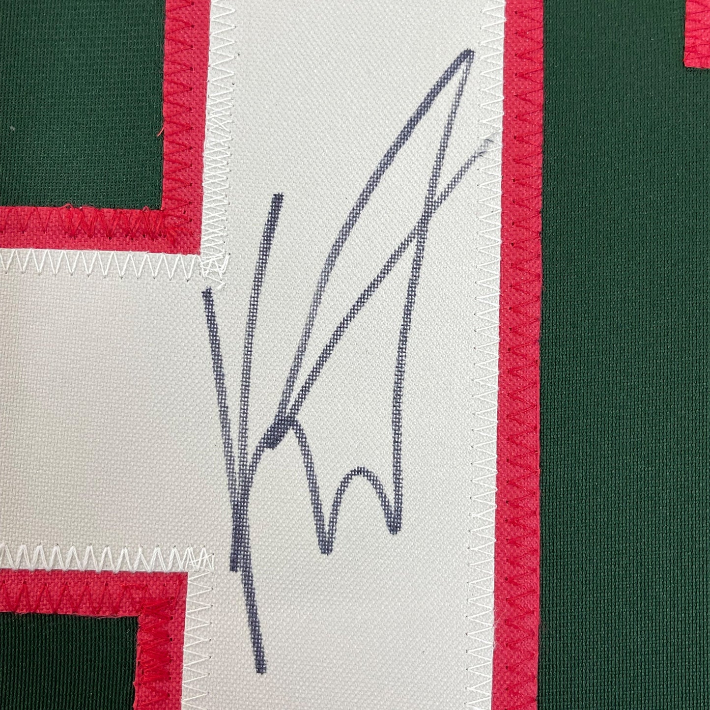 Framed Autographed/Signed Kirill Kaprizov 35x39 Minnesota Green Hockey Jersey Beckett BAS COA