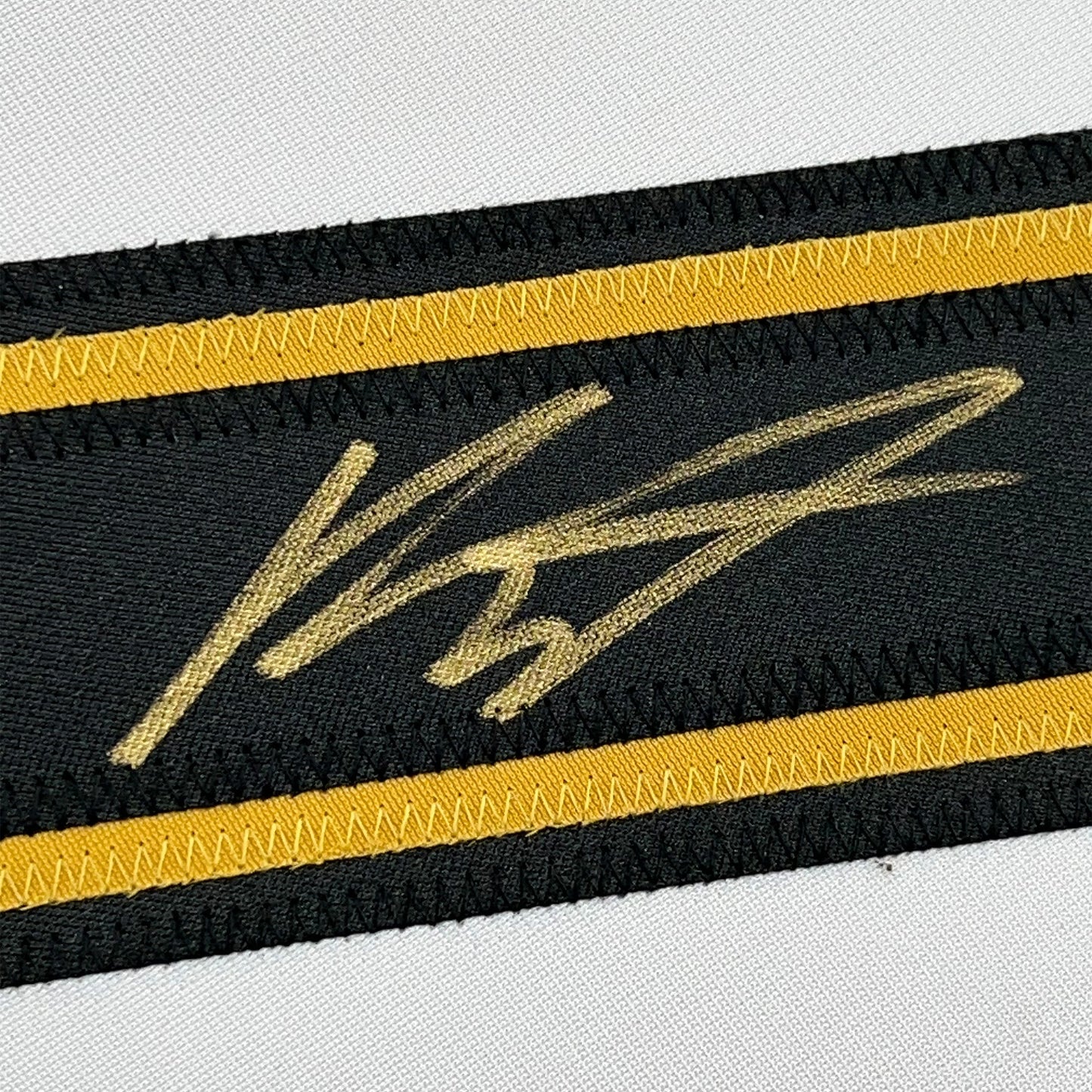 Framed Autographed/Signed Kirill Kaprizov 35x39 Minnesota White/Gold Hockey Jersey Beckett BAS COA