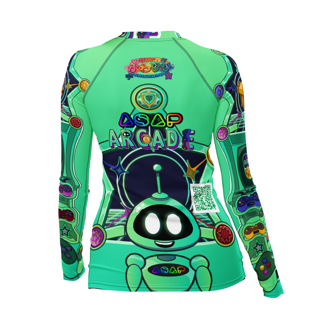 Kawaii Universe - ASAP Arcade Ari Green Ladies Rash Guard