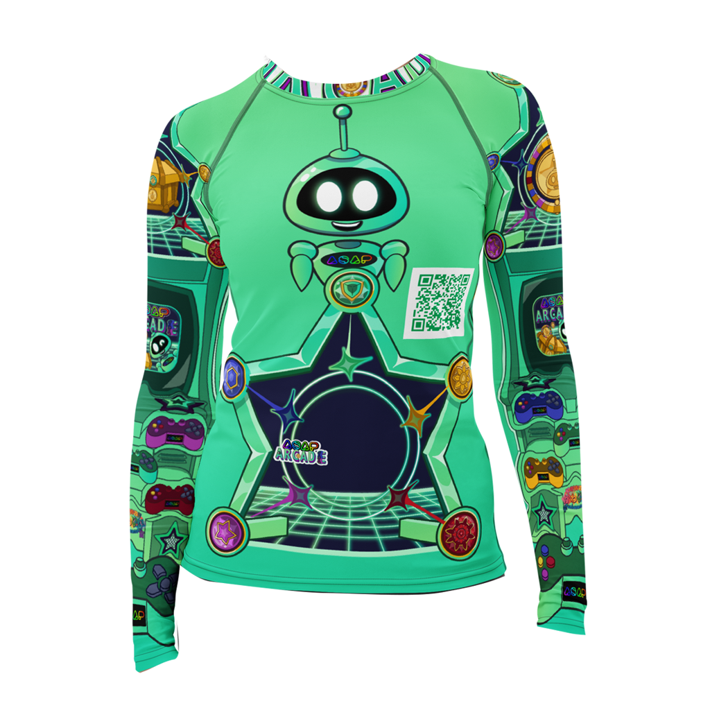 Kawaii Universe - ASAP Arcade Ari Green Ladies Rash Guard
