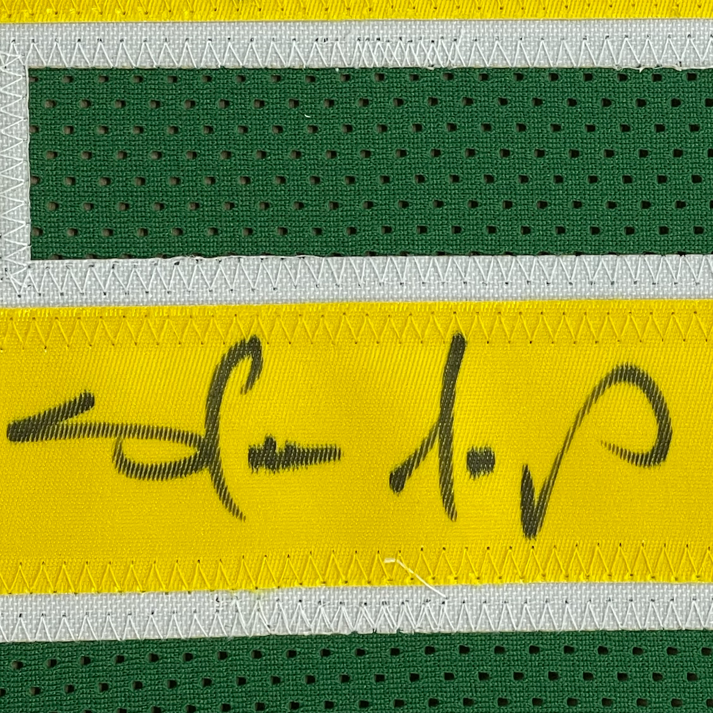 Framed Autographed/Signed Shawn Kemp 35x39 Seattle Green Basketball Jersey JSA COA