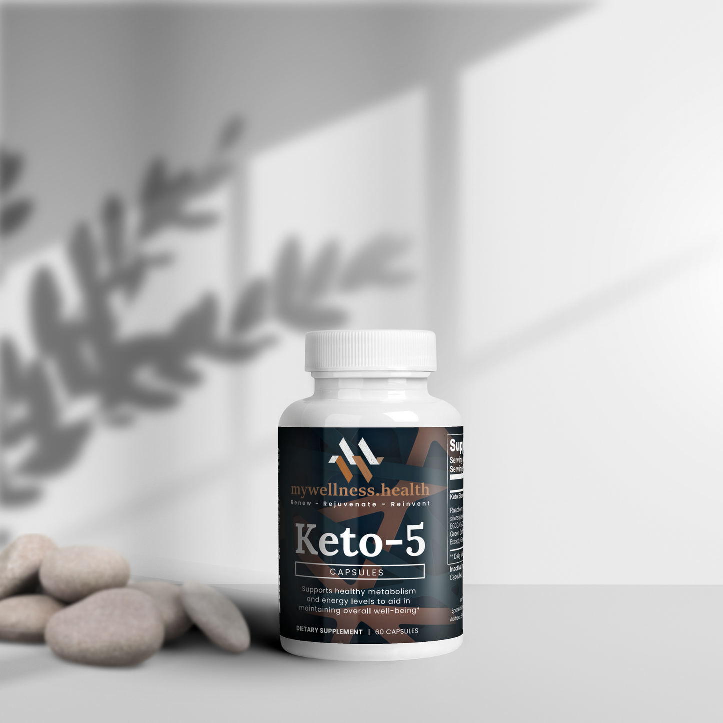 Keto-5 Natural Ketosis Fat Burner Supplement - 60 Capsules