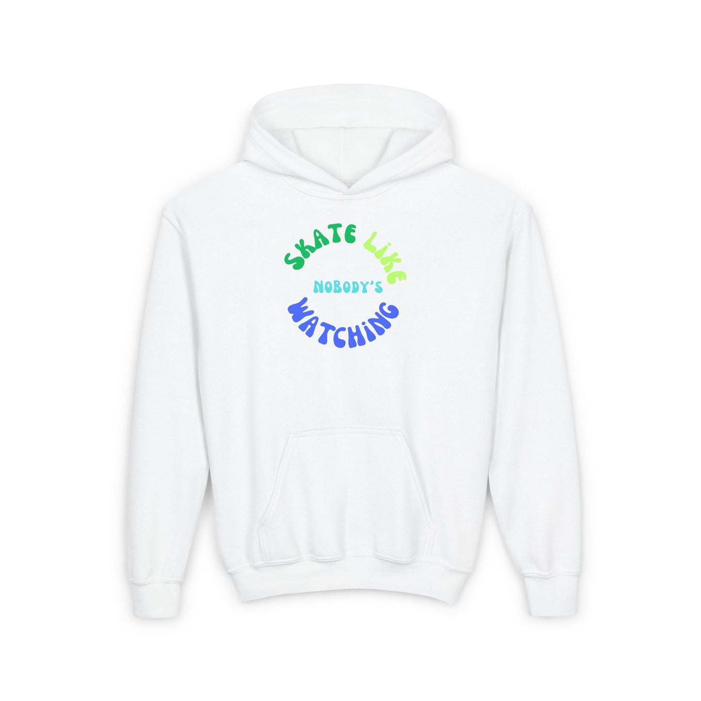 Kids Blue/Green Skate Like Nobody's Watching Hoodie