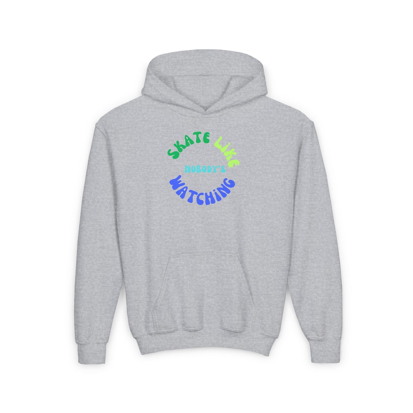 Kids Blue/Green Skate Like Nobody's Watching Hoodie
