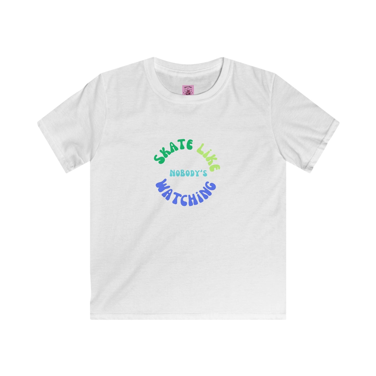 Kids Blue/Green Skate Like Nobody's Watching Tee