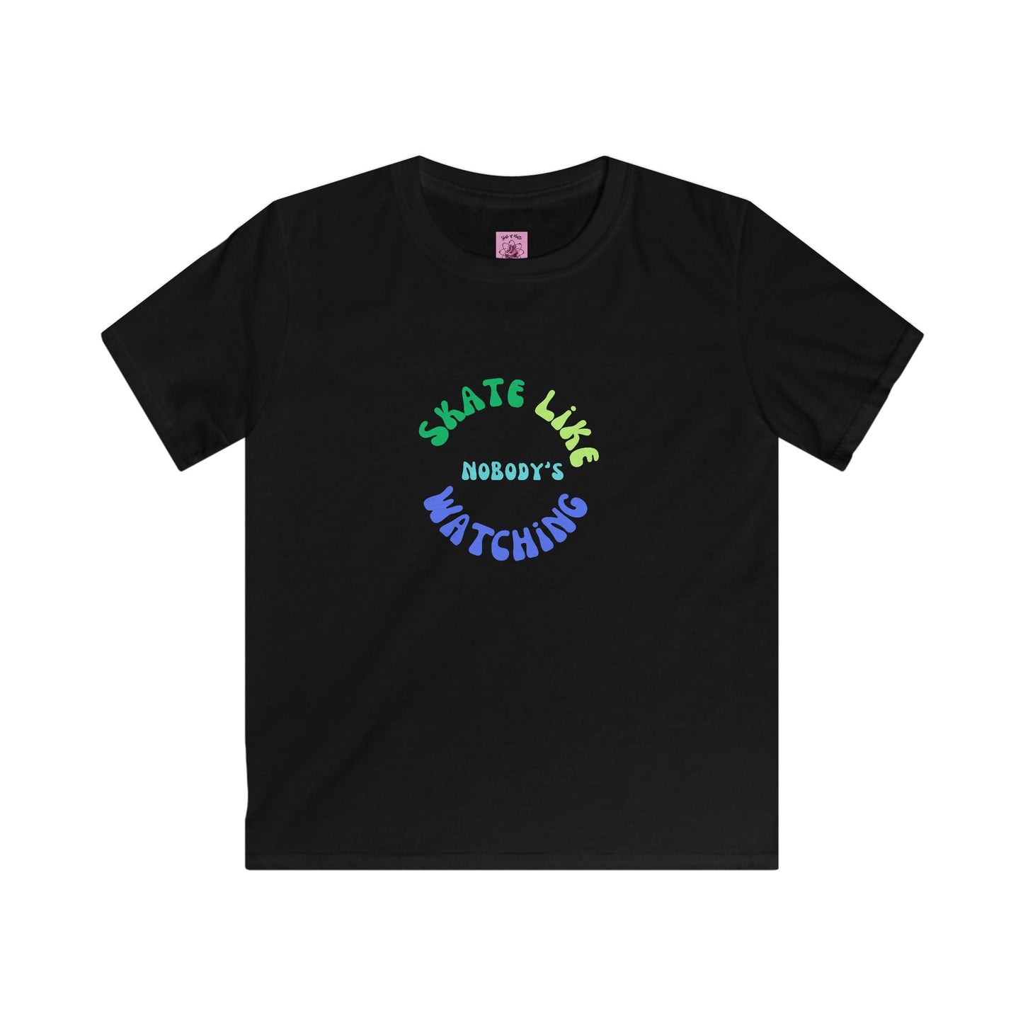 Kids Blue/Green Skate Like Nobody's Watching Tee