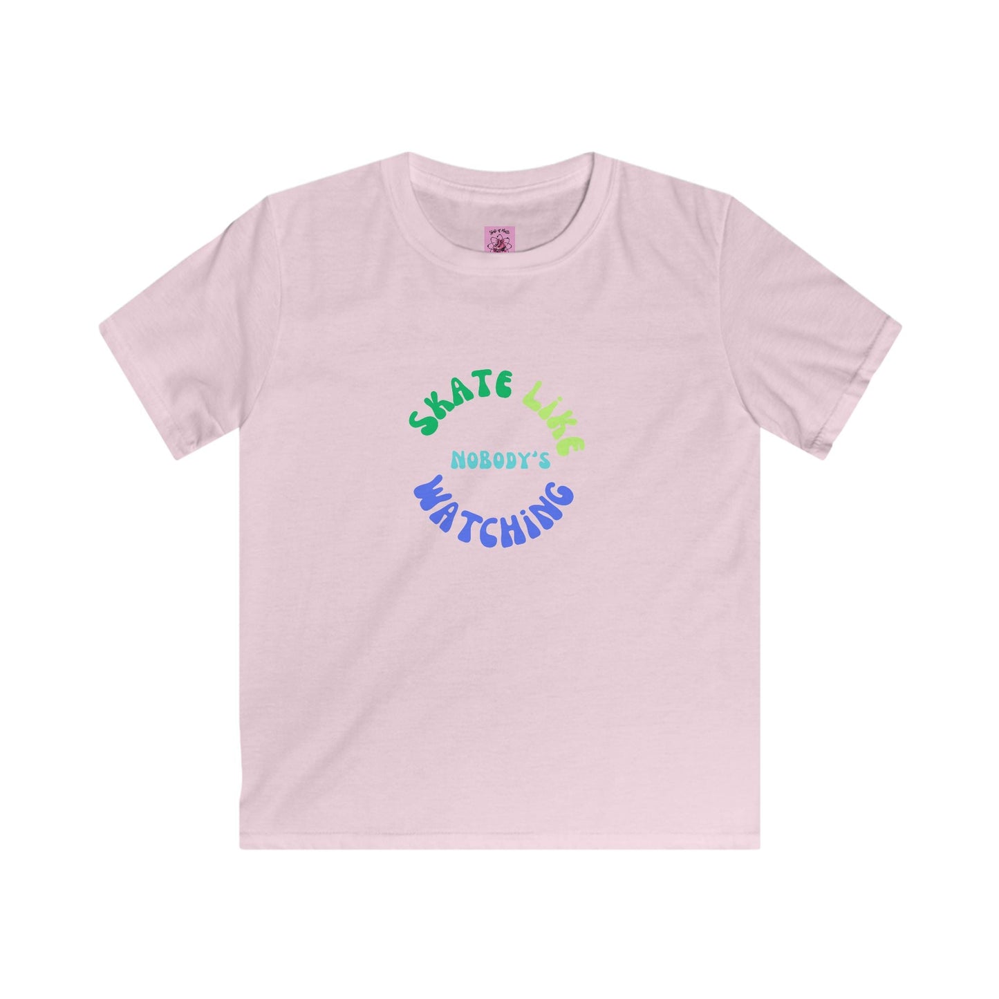Kids Blue/Green Skate Like Nobody's Watching Tee
