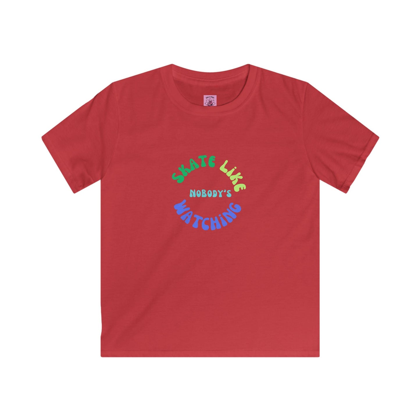 Kids Blue/Green Skate Like Nobody's Watching Tee