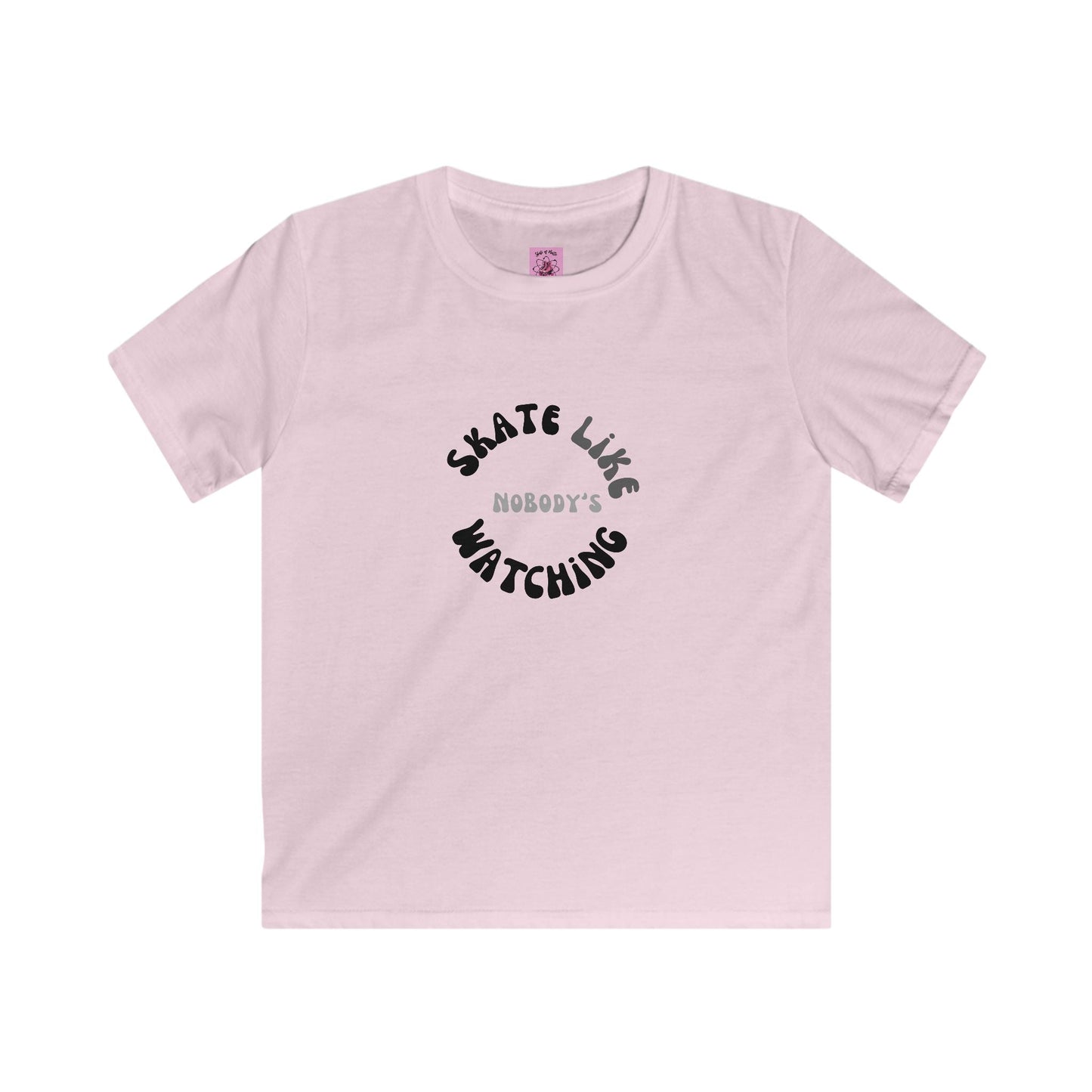 Kids Monotone Skate Like Nobody's Watching Tee