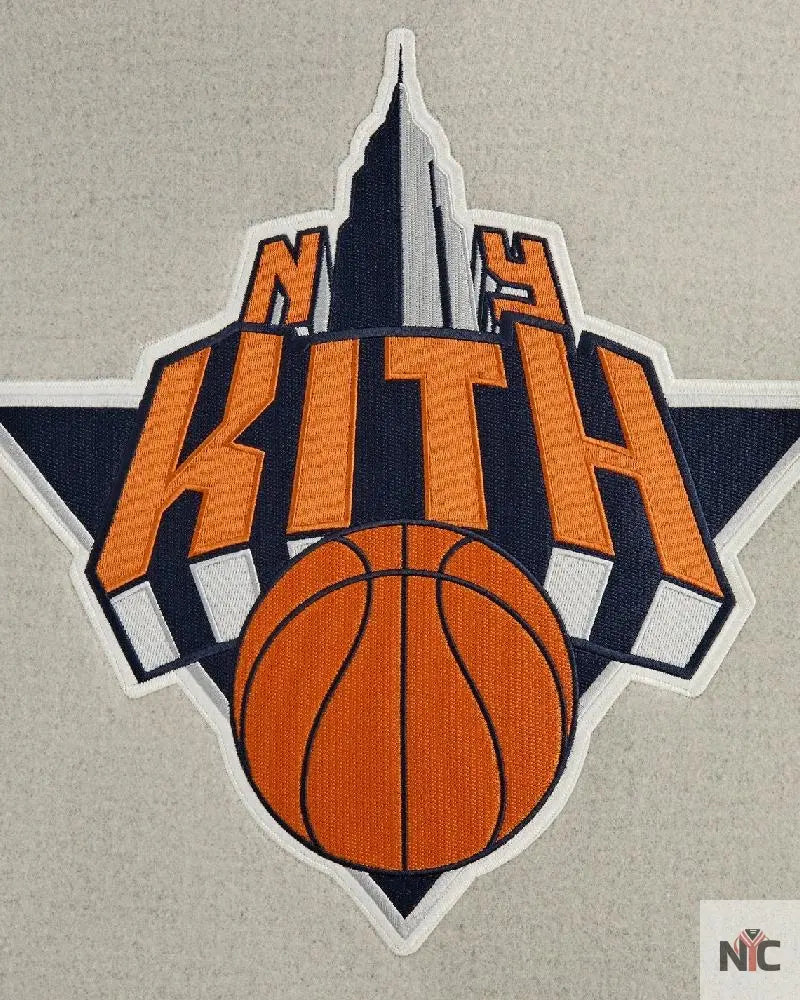 Kith For The New York Knicks Empire Grey Wool Coaches Jacket