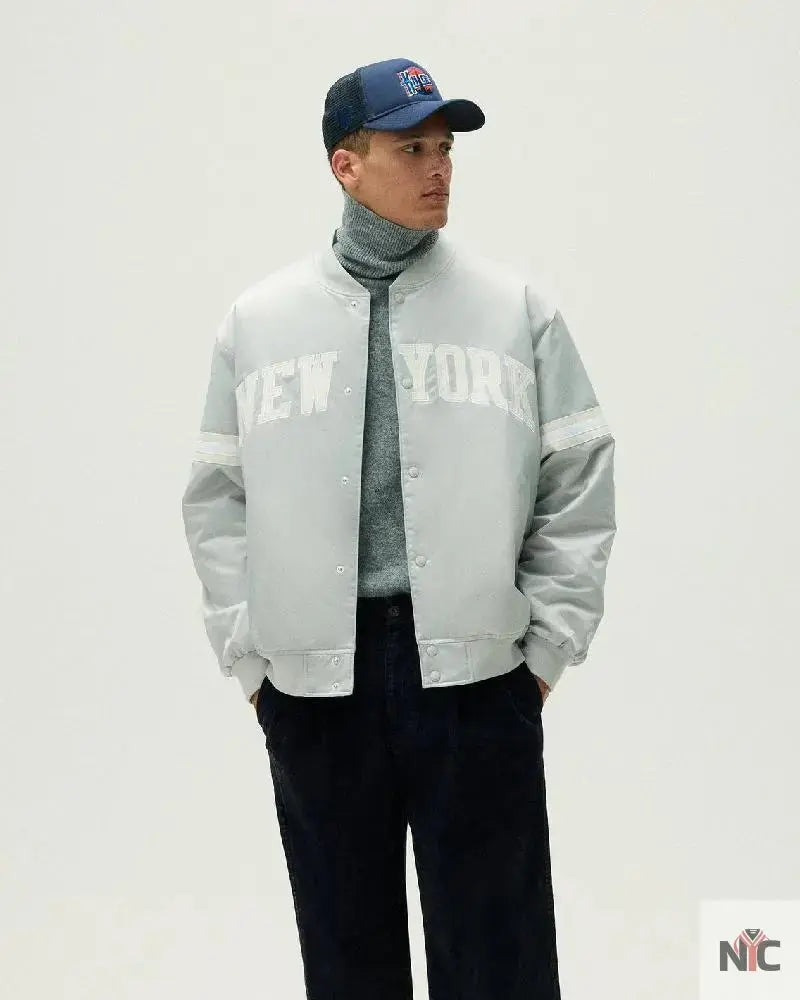 Kith For The New York Knicks Empire Satin Bomber Jacket