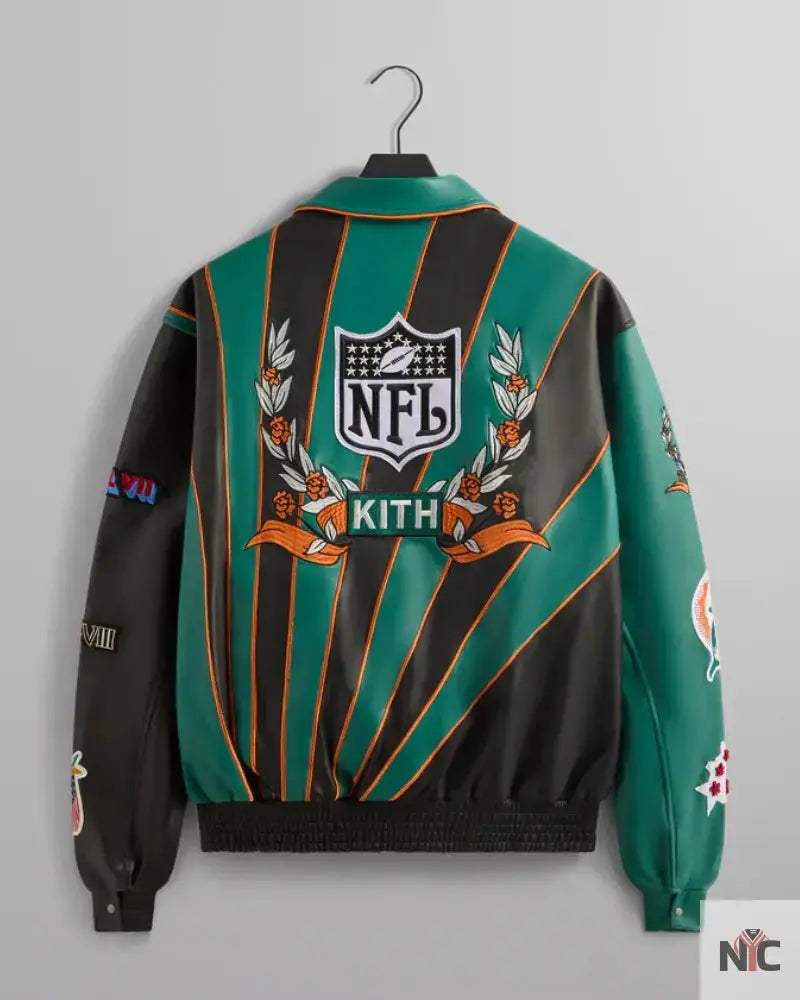 Kith & Jeff Hamilton for the NFL: Dolphins Leather Varsity Jacket