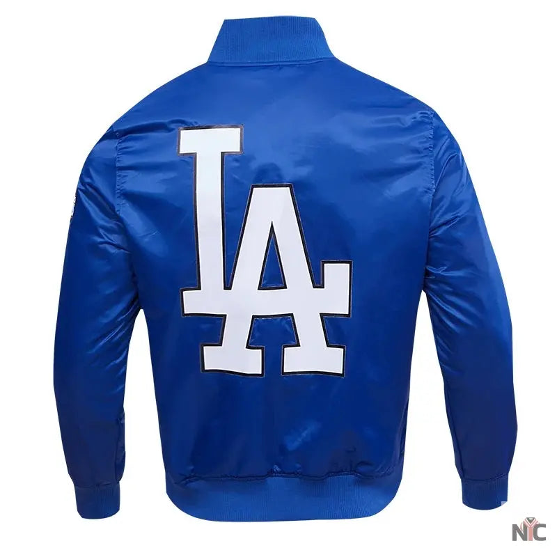 LA Dodgers Big Logo Blue Satin Jacket