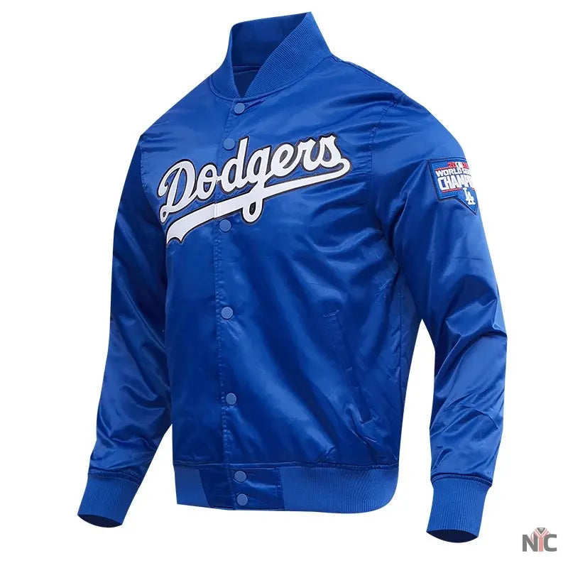 LA Dodgers Big Logo Blue Satin Jacket