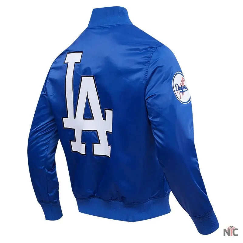 LA Dodgers Big Logo Blue Satin Jacket
