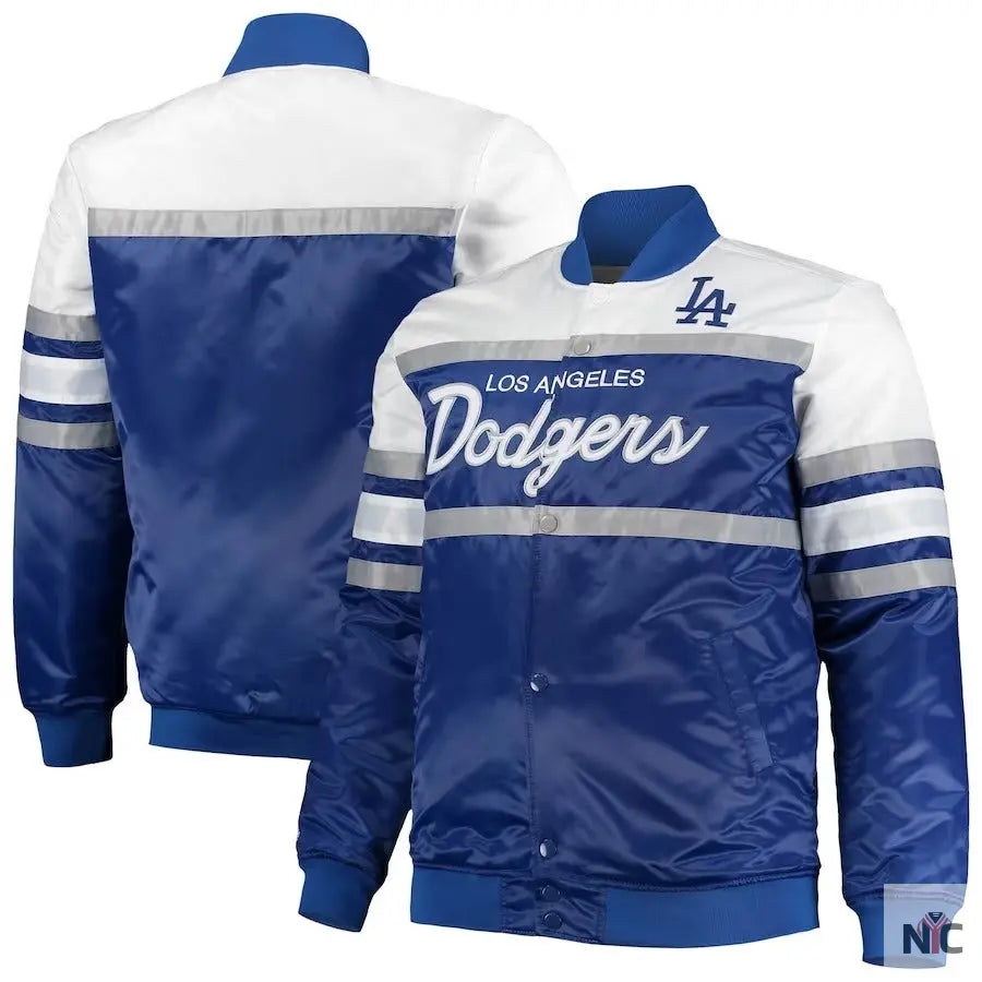 LA Dodgers Coaches Royal Blue And Gray Varsity Jacket