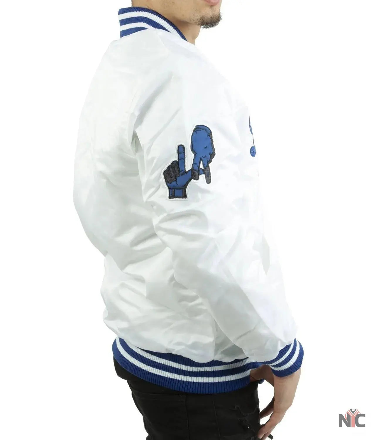 LA Dodgers National Blue Satin Varsity Jacket