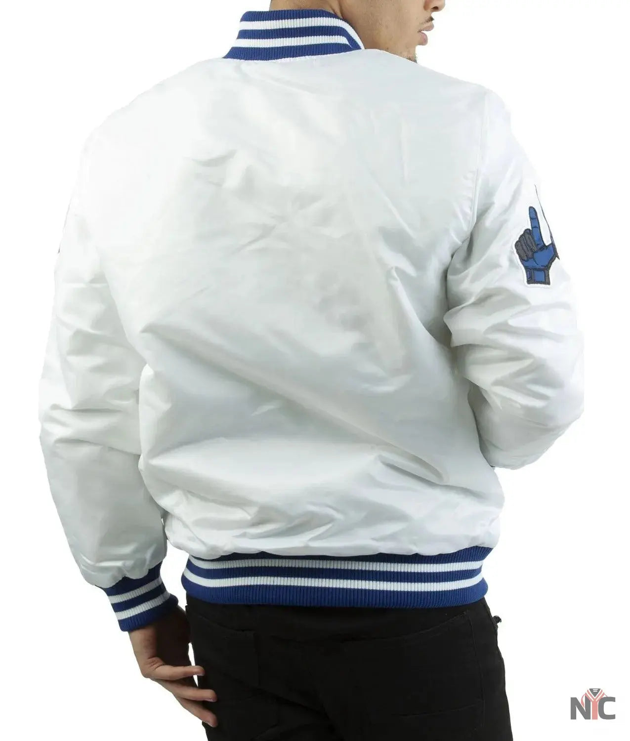 LA Dodgers National Blue Satin Varsity Jacket
