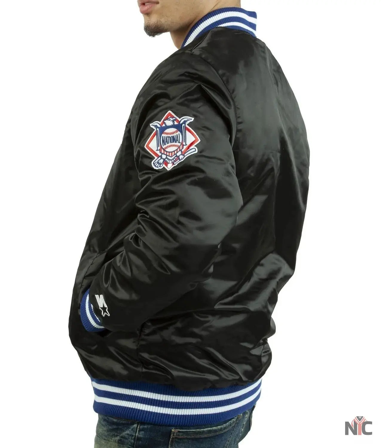 LA Dodgers National Blue Satin Varsity Jacket