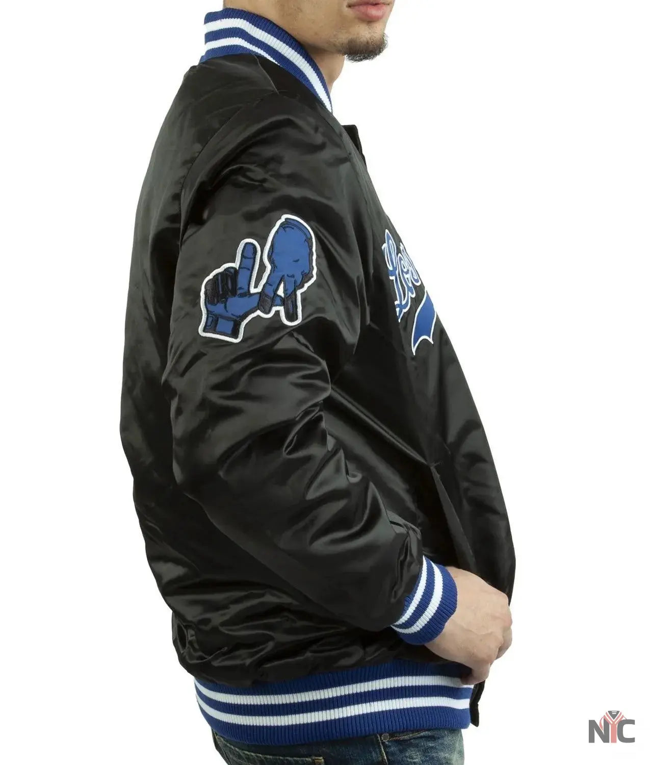 LA Dodgers National Blue Satin Varsity Jacket