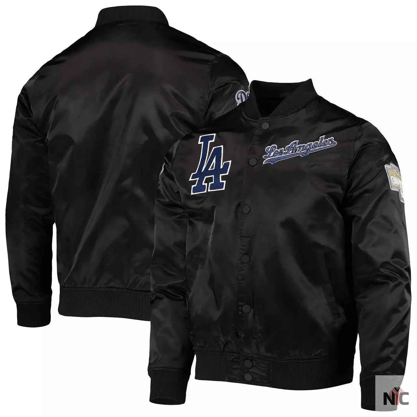 LA Dodgers Wordmark Black Varsity Jacket