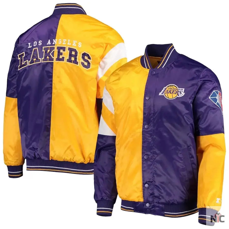 LA Lakers 75th Anniversary Leader Color Block Satin Jacket