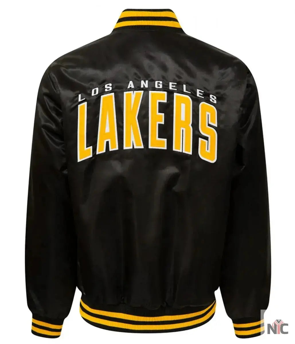 LA Lakers Black Bomber Wordmark Jacket