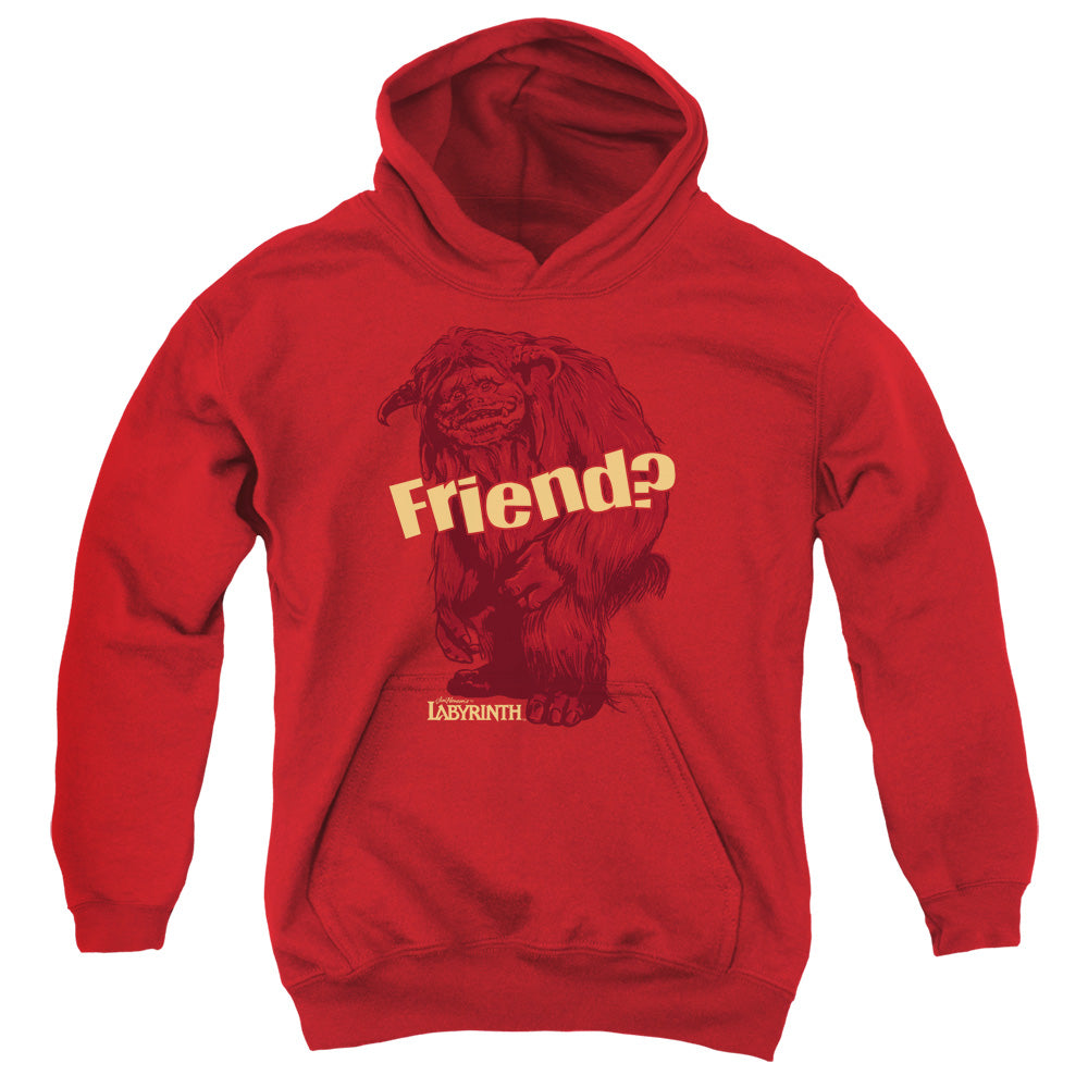Labyrinth Ludo Friend Kids Youth Hoodie Red Officially Licensed