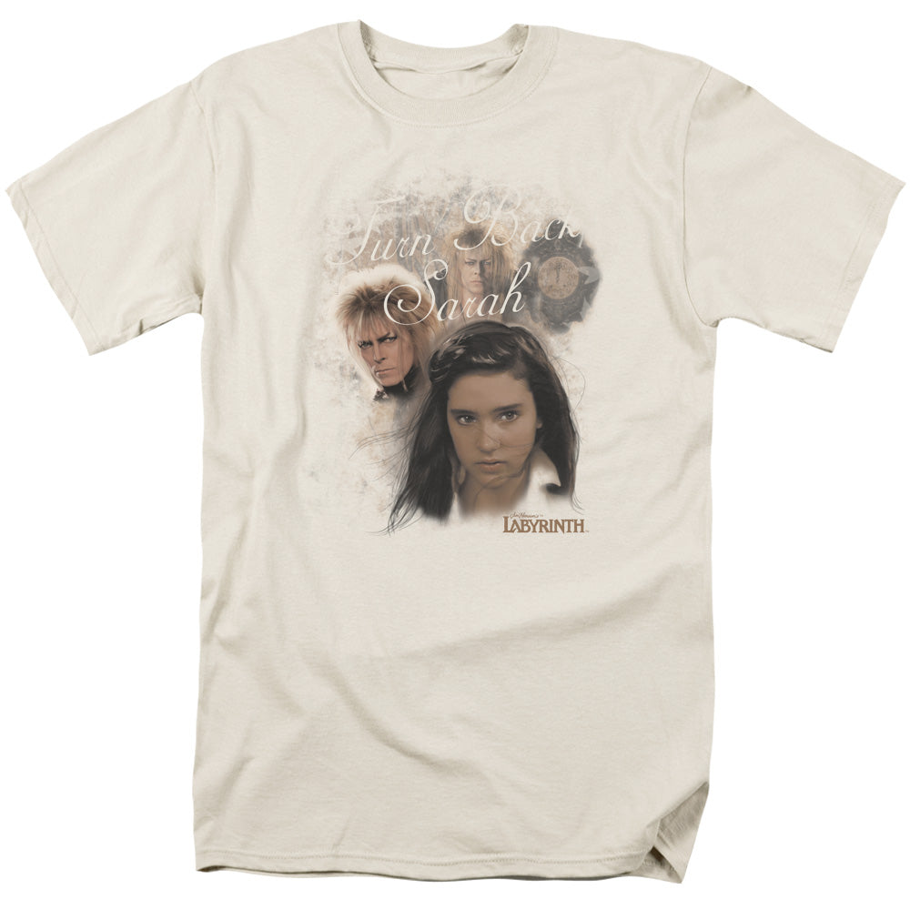 Labyrinth Turn Back Sarah Mens T Shirt Cream Officially Licensed