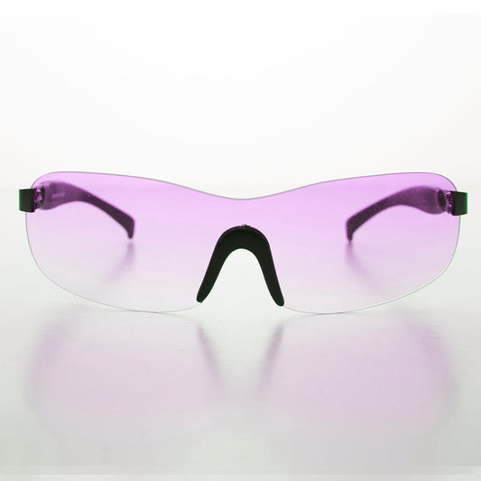 Y2K Wrap Shield Rimless Vintage Sunglass - Lance