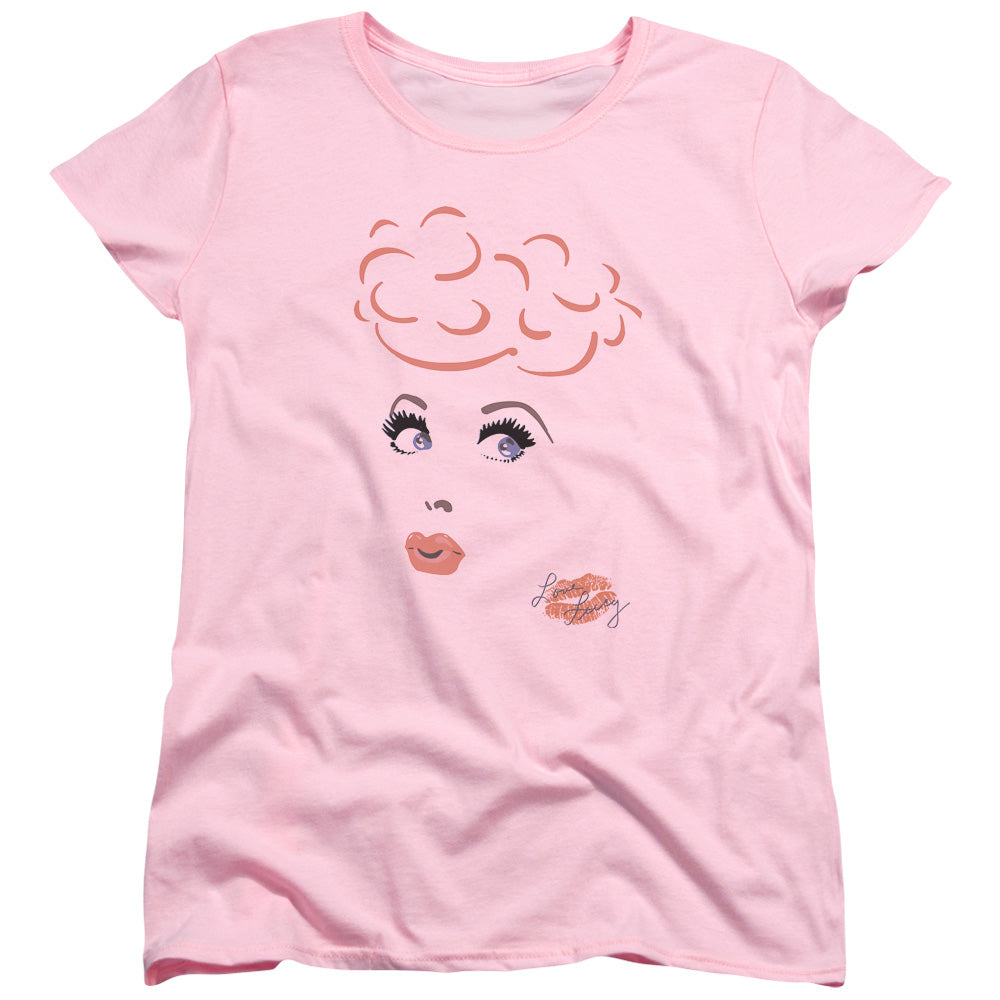 I Love Lucy Eyelashes Womens T Shirt Pink Officially Licensed