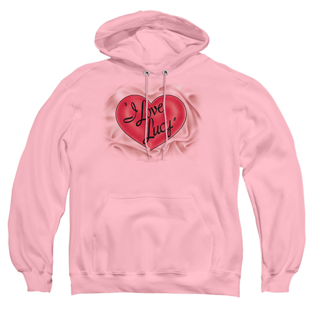 I Love Lucy Classic Logo Mens Hoodie Pink Officially Licensed