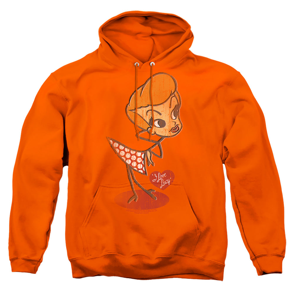 I Love Lucy Vintage Doll Mens Hoodie Orange Officially Licensed