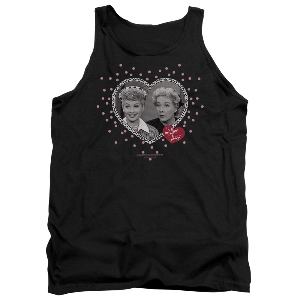 I Love Lucy Hearts And Dots Mens Tank Top Shirt Black Officially Licensed