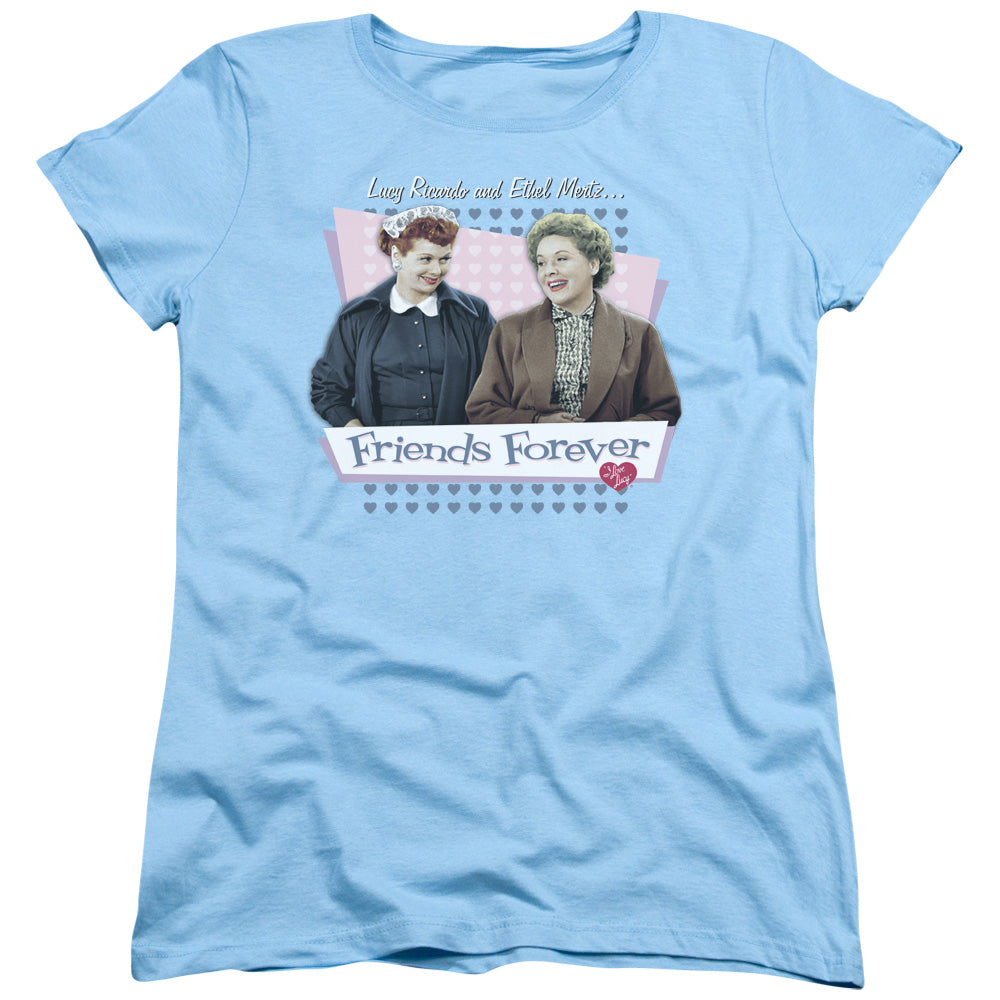 I Love Lucy Friends Forever Womens T Shirt Light Blue Officially Licensed